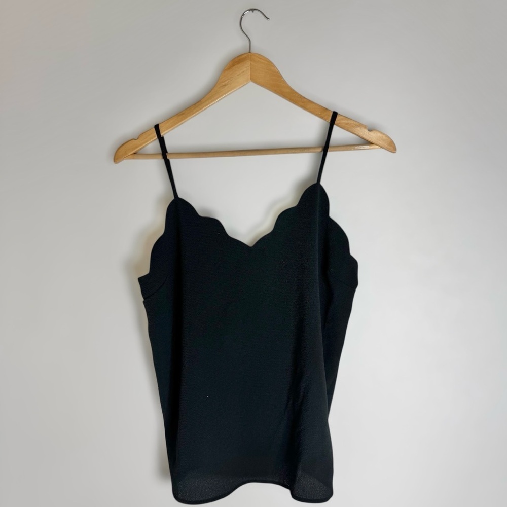 Monteau Black Scalloped Camisole